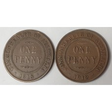 AUSTRALIA 1918 - 1919 . ONE 1 PENNY . VERY COLLECTABLE